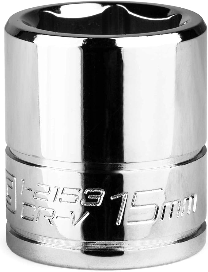 Capri Tools 15 mm Shallow Socket, 1/4-Inch Drive, 6-Point, Metric
