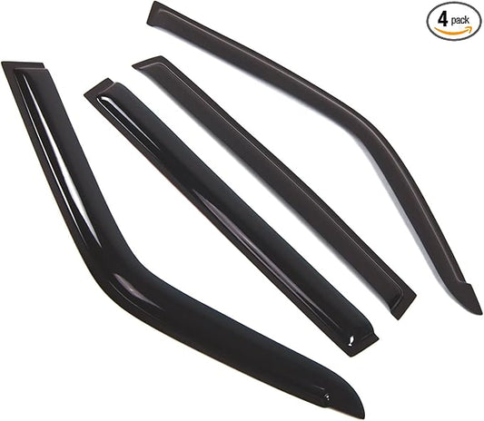TuningPros Outside Mount Window Vent Visors Rain Guards Compatible with Toyota RAV4 1996-2000 | Side Window Wind Deflectors Rain Shields | Smoke Tinted, 4 Pcs Set, DGWV-438