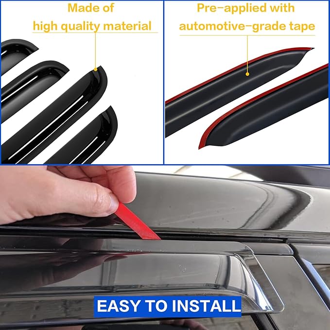 Window Rain Guards Visors for 2004-2014 Ford F150 Extended Cab, Out-Channel Window Vent Wind Shades Shield Deflectors for 04-14 F-150 SuperCab