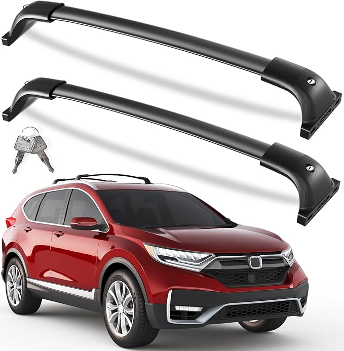 KINGGERI All Aluminum Roof Rack Cross Bars Compatible with Honda CRV 2017-2022 CR-V with Flush Side Rails，260lbs Lockable Heavy Duty Crossbars Rooftop Cargo Basket Luggage Kayak Canoe Snowboard Bike