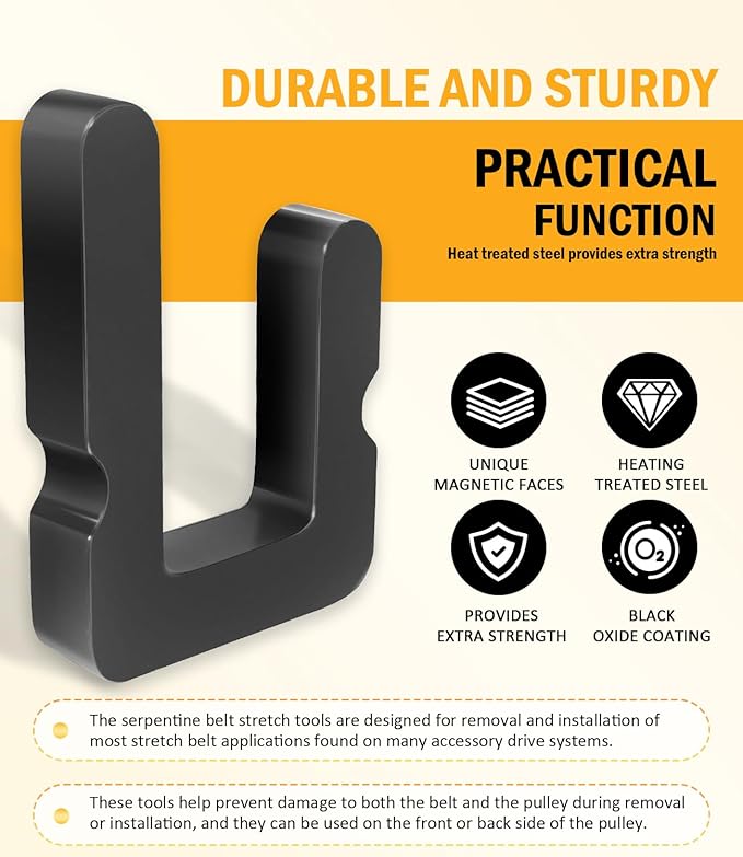 59560 Stretch Belt Tool for GM 5.3.L, 6.2L and 6.6L Gas Engines, Used on Both A/C Pulley, Main Drive Pulleys