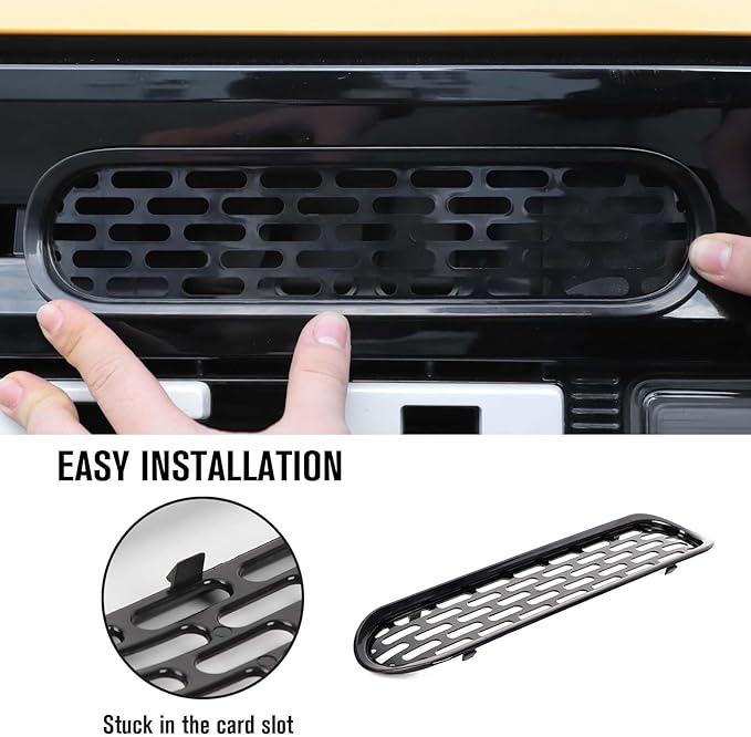Jimen Compatible with Ford Bronco 2021-2023, 6PCS Front Grille Inserts Mesh Grill Cover Exterior Trim Accessories (Black)