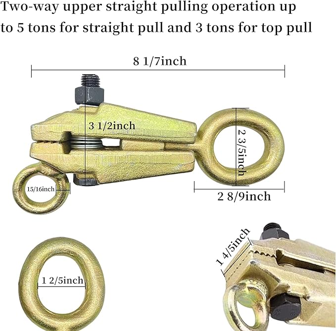 Auto Car 5 Ton 2-Way Pull Clamp, Self-Tightening Grips, Collision Repair Tools, Frame Back Frame Machine, Sheet Metal Pull Clamp