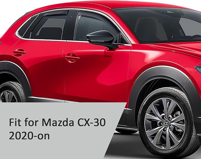 Voron Glass in-Channel Extra Durable Rain Guards for Mazda CX-30 2020-2026, Window Deflectors, Vent Window Visors, 4 Pieces - 200428