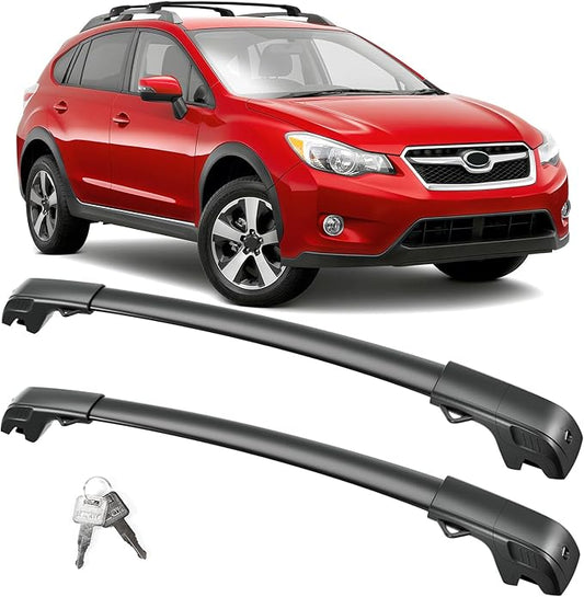 FengYu 300lb Lockable Roof Rack Cross Bars Compatible with 2013-2017 Subaru XV Crosstrek & 2012-2016 Impreza, Heavy Duty Aluminum Roof Rails Crossbars Cargo Bars Canoe Rooftop Black Carrier Luggage