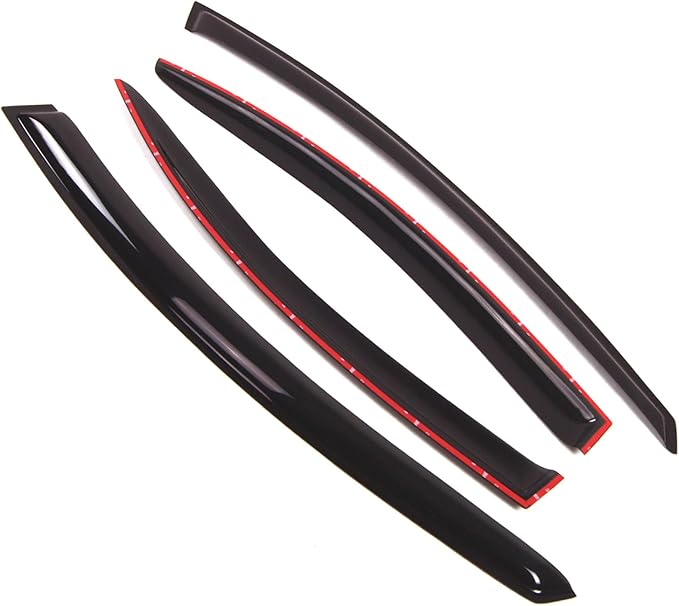 Tuningpros WD2-089 Dark Smoke 4 Pcs Set Window Visor (Outside Mount) Deflector Rain Guard Compatible with 1998-2004 Chrysler Concorde