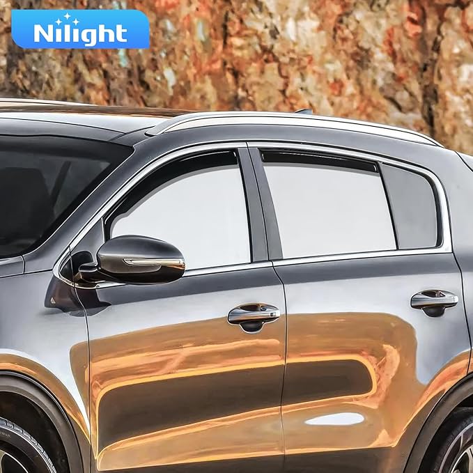 Nilight in-Channel Rain Guards for Kia Sportage 2017 2018 2019 2020 2021 2022, Vent Window Visors, Original Window Deflectors-4PCS