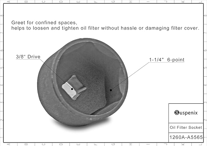 Oil Filter Wrench Socket, Oil Filter Cap Removal Tool Compatible with Chevy Equinox Cobalt HHR Malibu Orlando, Also for Saturn Aura Ion L100 L200 LS LS1 LW1 LW200 Sky Vue (Steel)