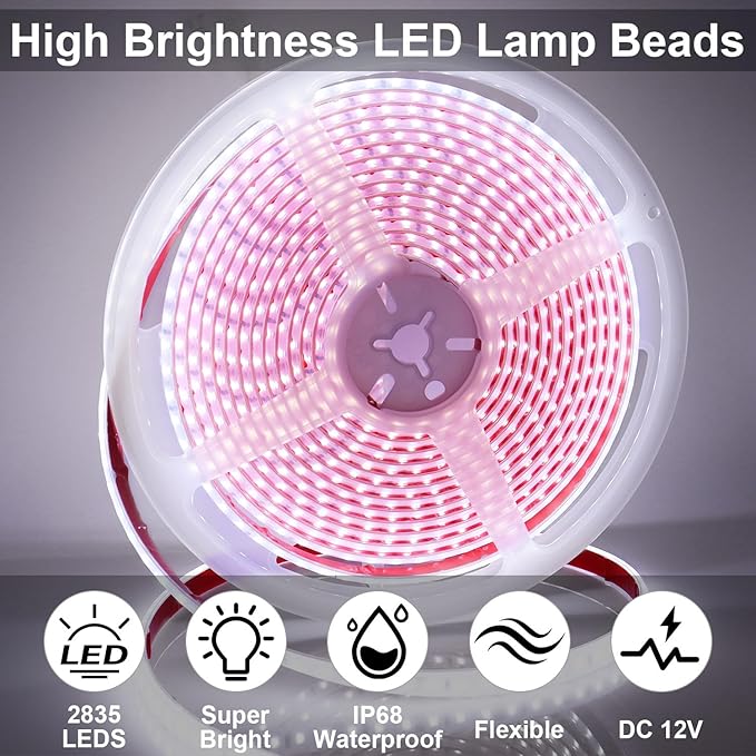 20FT RV Awning Lights, IP68 Waterproof Camper Awning Lights, 12v White Rv Led Strip Lighting for Motorhome Travel,Travel Trailers, Camper, Food Trucks