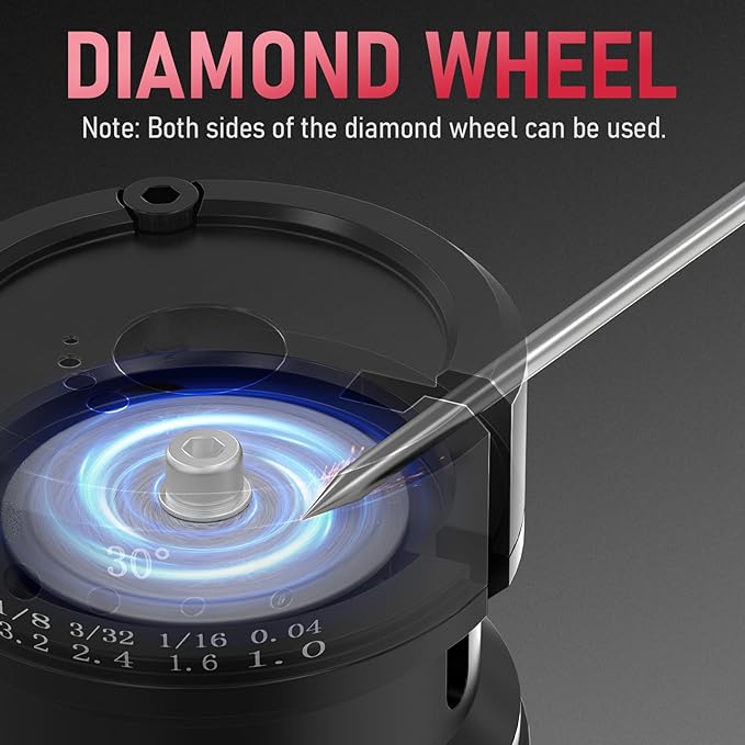 YESWELDER Tungsten Electrode Sharpener Grinder For TIG welding, Handheld Electric, 110V TIG Welding Rotary Tool With Flat Grinding Block Cut-Off Slot, 4 Sizes 3 Angles