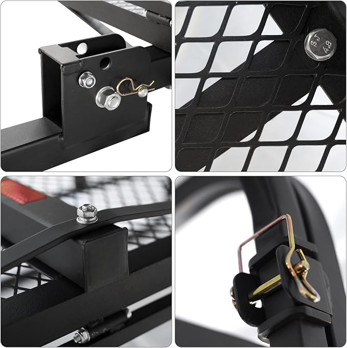 Wildroad 500 Lbs Hitch Cargo Carrier Set, Heavy Duty Cargo Carrier Hitch Mount 60"x24"x14" for 2" Receiver, SUV Car Truck, Includes Waterproof Cargo Bag, Cargo Net, Straps & Dual Tightener