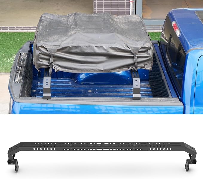 Universal Truck Bed Cross Bar for Full-Size and Mid-Size Trucks, Heavy-Duty Adjustable Cargo Support, Mounted on Inner Side of Truck Bed, Sold as Single Bar (Minimum 2 Bars Required for Use)