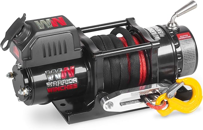 Warrior Winches Ninja 4500 lbs - Premium 12V Electric ATV/UTV Winch with Synthetic Rope, Compact and Powerful 12 Volt ATV Winch - Comes with Wireless Remote - Perfect for ATV, UTV, Boat, Trailer