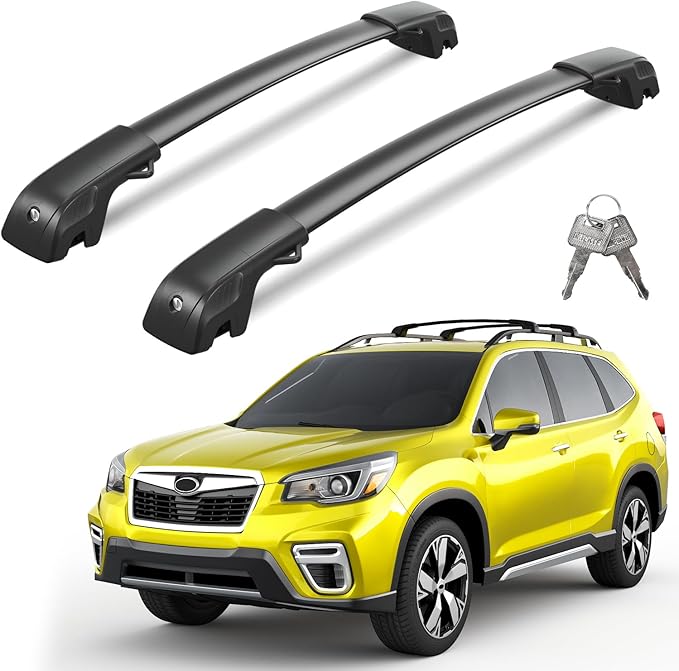 300lbs Lockable Roof Rack Cross Bars Compatible with Subaru Forester 2014-2026 with Raised Side Rails (Not for Wilderness), Heavy Duty Aluminum Roof Rails Crossbars Rooftop Luggage