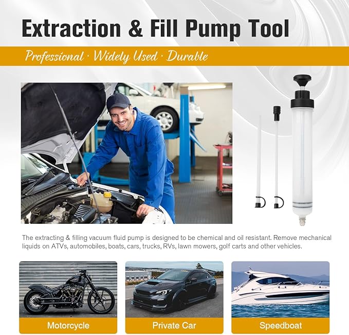 Fluid Extractor, Automotive Fluid Extractor Pump Manual Fuel Suction & Filler, Efficient Oil Extractor Pump for Fluid Extraction (500CC