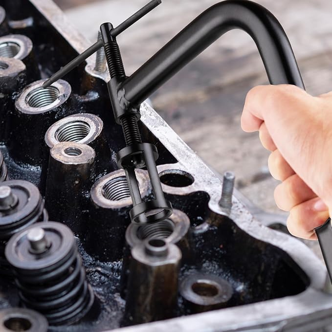 Valve Spring Compressor Set, 12PCS Valve Spring Clamp Removal Tool with Valve Lapping Tool for Motorcycle, ATV, Car, Small Engine Vehicle Equipment