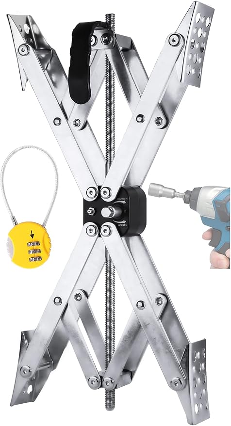 X-Shaped RV Stabilizer XL Wheel Chock (Allow Drill Adjust) with Lock Dual Axel RV Travel Trailer Camper Tire While Camping -1 Pack