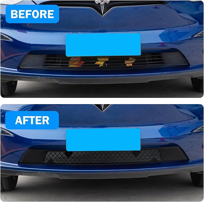 For Tesla Model X 2025 2024 Front Grill Mesh Insert, Grille Grid Inserts Air Inlet Vent Grille Cover Guard Replacement with Insect Protection Accessories for Model X 2025 2024 2023 2022