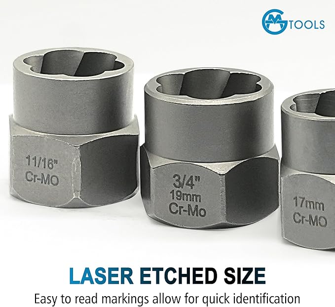 13Pcs Screw Extractor Set, Easy Out Bolt Extractor Kit with Bottom 3/8Inch Drive, Multi-Spline Extractors for Removing Damaged Broken Rounded Off Bolt & Nut Remover Set