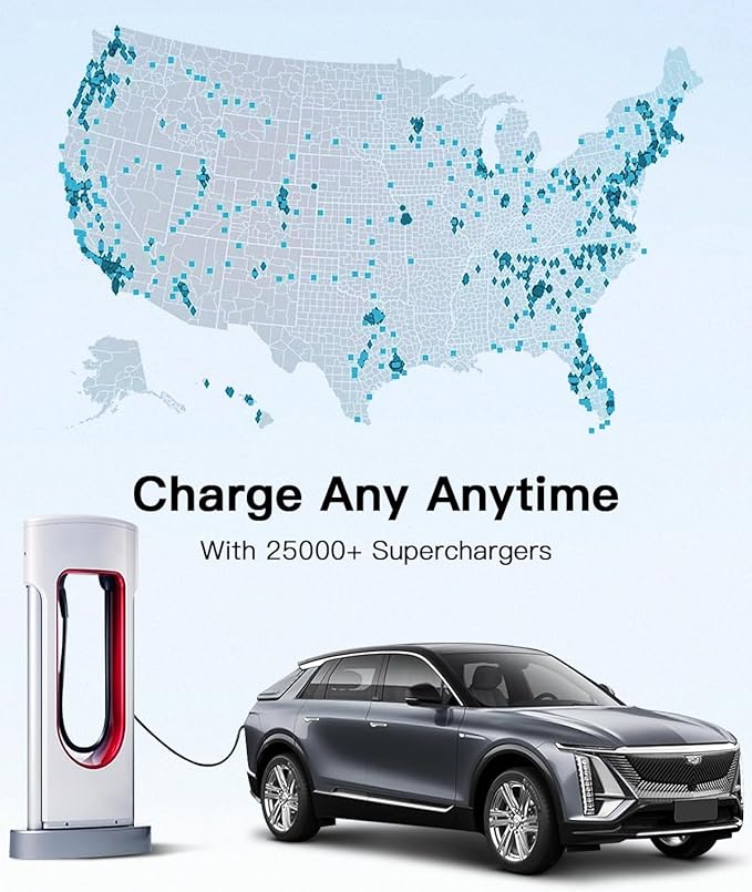 Tesla Supercharger to CCS1 Charger Adapter NACS to CCS1 Adapter, 500A/1000V fit for V3/V4 Tesla Supercharger, Nacs DC Adapter Compatible with Ford, Rivian, GM, Volvo, Polestar, Hyundai CCS1 EVs, Black