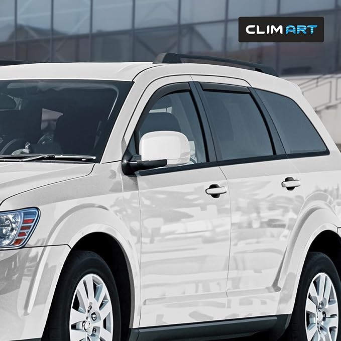 CLIM ART in-Channel Incredibly Durable Rain Guards for Dodge Journey 2009-2020, Original Window Deflectors, Vent Window Visors, Vent Deflector, 4 pcs. - 609097