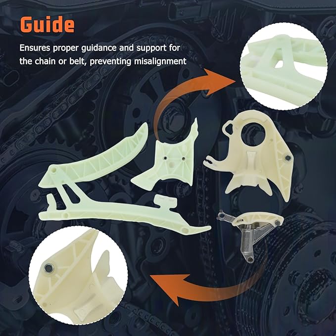 11318648732 Engine Timing Chain Kit & 11417605366 Oil Pump Guide Kit Applied for 328 428 528 X3 X5 2.0 Engine Aftermarket Parts Replace for 11317592877 11317592850