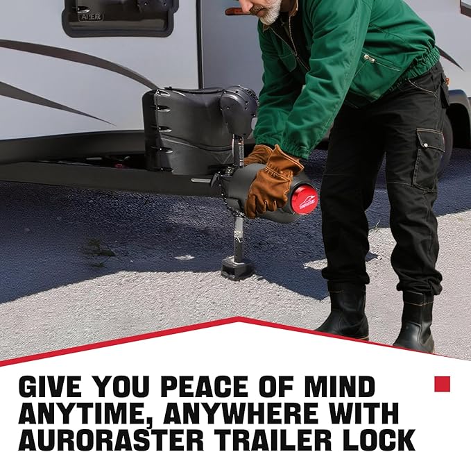 Trailer Lock fits 2 5/16 Couplers,Heavy Duty Trailer Tongue Coupler Lock Anti Theft for RV Travel/Utility/Pickup/Boat/Camper Trailer-Red