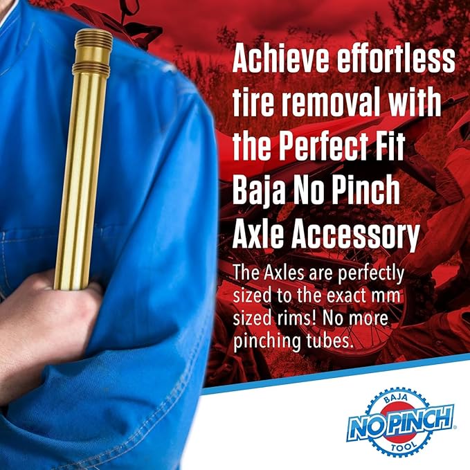 BAJA NO PINCH Kit 17mm Axle Shaft Accessory, Fits 17-19mm Axles, Mounts Tires Quickly Without Pinching Tubes for Wheel Dirt Bike Motorcycle Changing Tool - Tire Repair Kit, Motocross and Enduro.