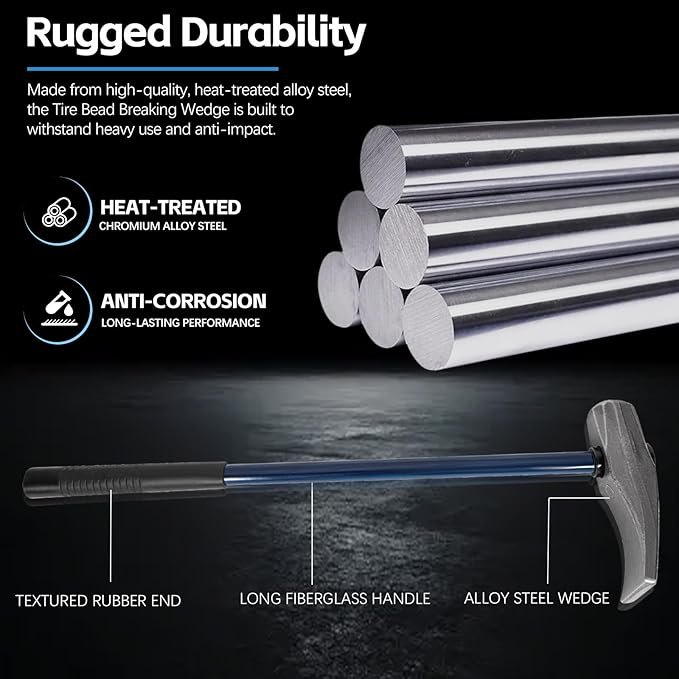 Sunluway Tire Bead Breaker Wedge Replacement for Ken-Tool 35429 Bead Brkg Wg, 32 in, STL, Duck-Billed Tire Hammer for Passenger Car, Truck, SUV, ATV, Motorcycle, Bus, Farm Tractor, Aircraft Tire