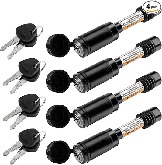Trailer Hitch Locks, Hitch Lock with 5/8'' Pin Fits Class III IV 2" Hitch Receivers, Tow Hitch Lock with Anti-Rattle O-Rings for Trailer Truck Car Boat (4 Pack)