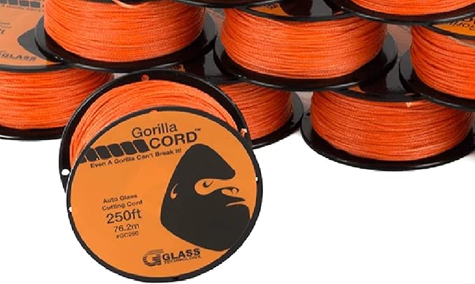 GT Tools Glass Technology - Gorilla Cord Auto Glass Cutting Line - 250 ft | Premium Quality Cutting Line for Precision Windshield Removal | Strong and Reliable Tool for Professionals