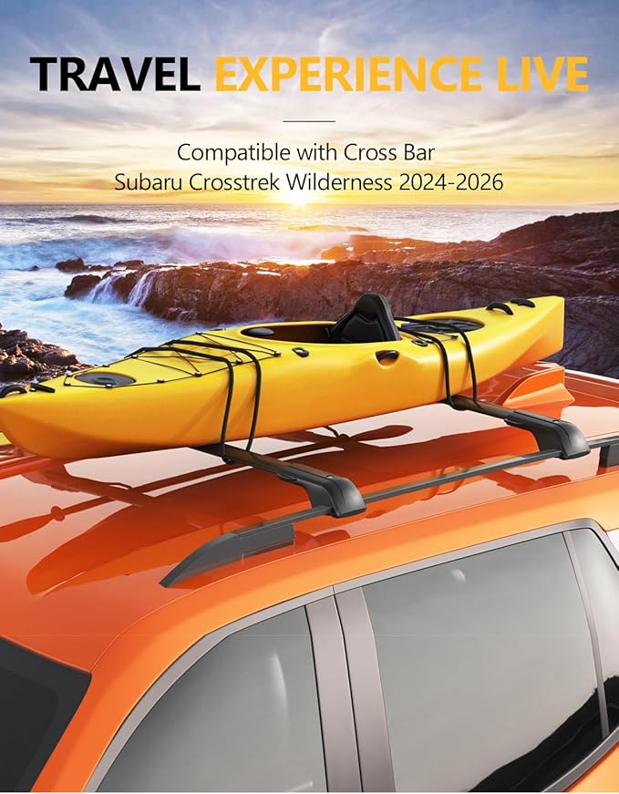 Tuyoung 330lbs Lockable Roof Rack Cross Bars Compatible with Subaru Crosstrek Wilderness 2024 2025 2026 with Side Rails,All Aluminum Heavy Duty Roof Crossbars Rooftop Luggage Racks Carrier Accessories