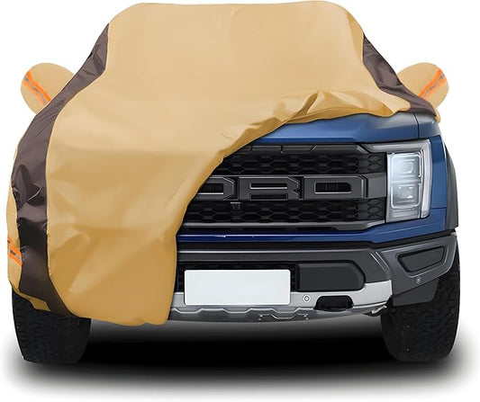 Car Cover Waterproof All Weather Compatible with Ford F150, Outdoor Anti-UV Sun Rain Protection Full Exterior Cover