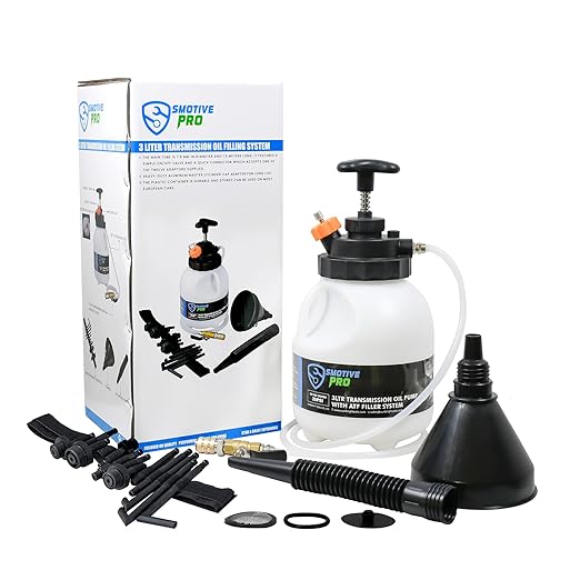 Automotive Transmission Fluid Pump ATF Filler System 3L Manual Fluid Transfer Pump with 12 Aluminum Alloy AdaptersTransmission Fluid Extractor