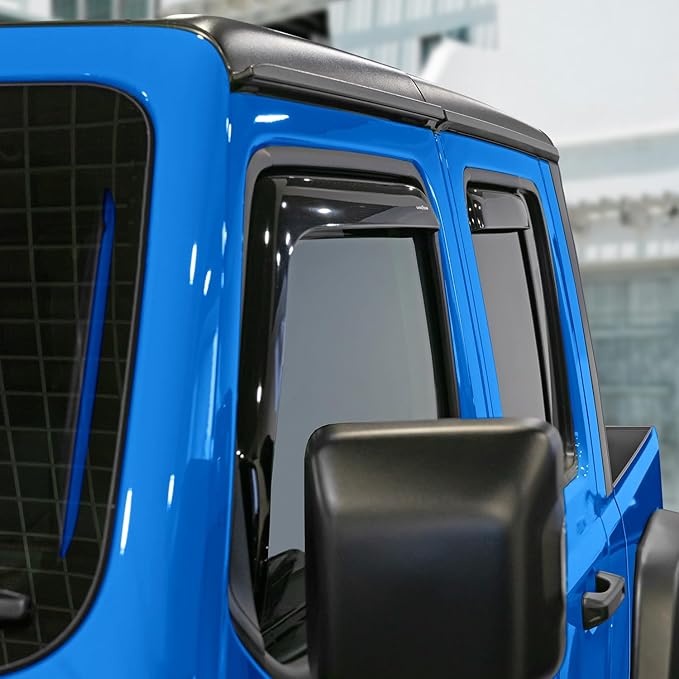 Goodyear Shatterproof in-Channel Window Deflectors for Jeep Gladiator 2020-2026, Rain Guards, Window Visors for Cars, Vent Deflector, Car Accessories, 4 pcs - GY007736