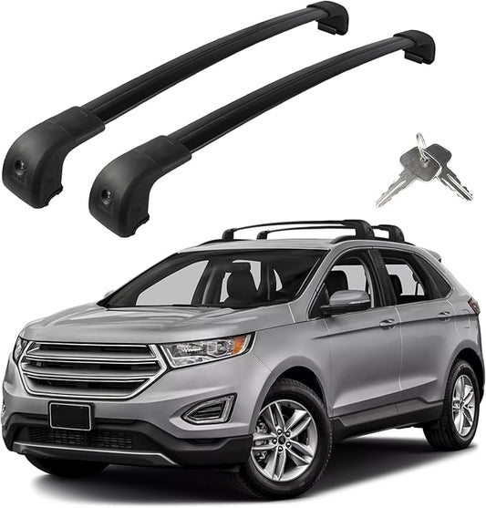 Roof Rack Cross Bars Compatible with Ford Edge 2015-2024, Adjustable Aluminum Heavy Duty 300 LBS Anti-Theft Lock Cargo Carrier Rooftop Crossbar Accessories for Bike, Basket, Snowboard, Luggage
