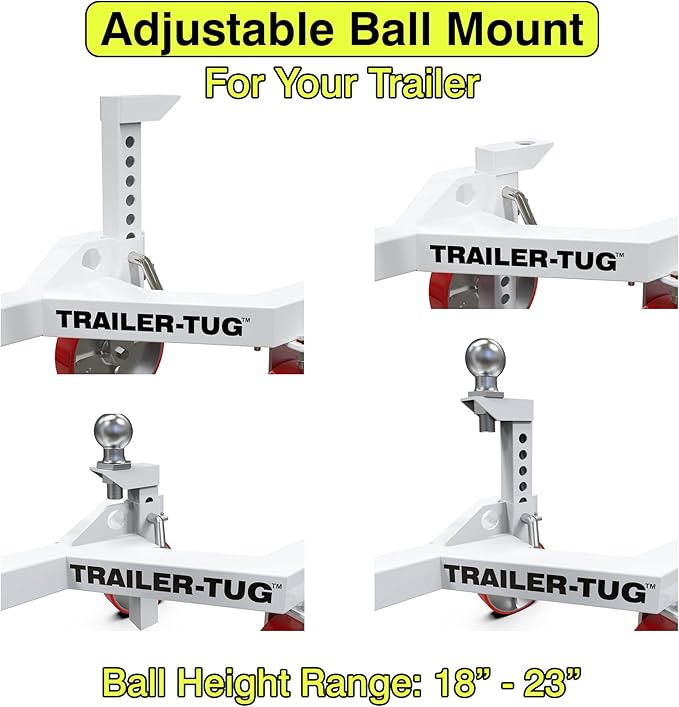 Trailer Tug | Supports up to 20,000LBS | 3,500 lb Max Tongue Weight | Mover for RV, Boat, Camper, Flatbed, Enclosed Trailers | World's Greatest Trailer Dolly