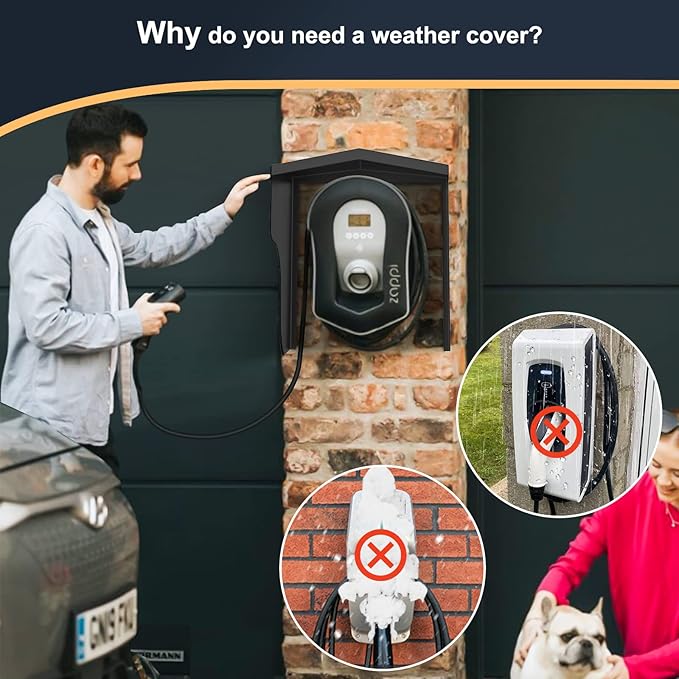 WallBox Electric Vehicle Charging Station Protective Roof Accessories Charging Post Roof Stainless Steel Cover Weatherproof