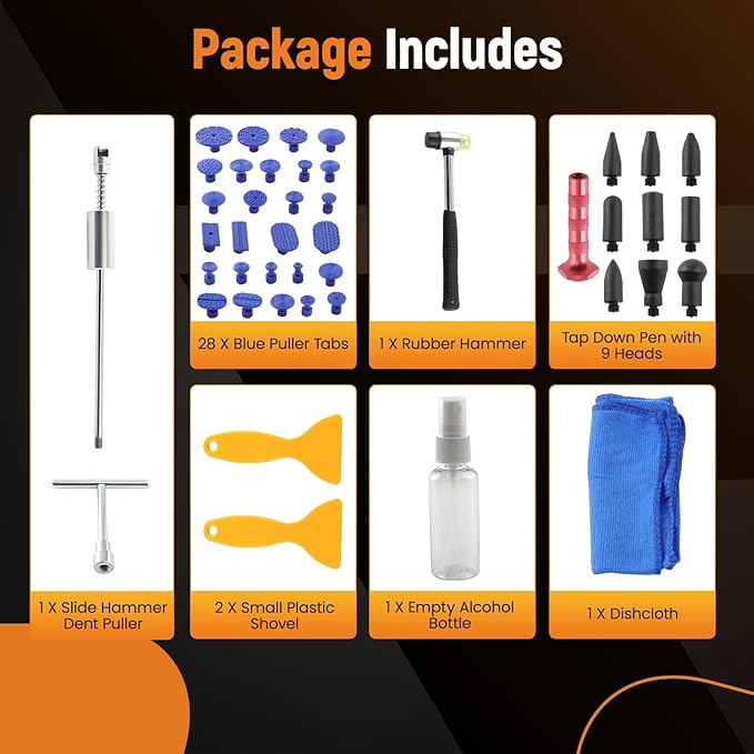 maXpeedingrods Car Dent Puller Dent Removal Kit, 2 in 1 Slide Hammer T Bar Dent Puller, Paintless Auto Body Dent Repair Tool, for Car Motorcycle Refrigerator, 43PCS