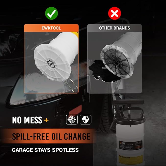 EWK 6.5L Manual Oil Extractor Pump for Oil Change, Fluid Evacuators for Cars, Boats, Jet Skies, Lawnmowers, Quick Oil Drain in 10 Pumps