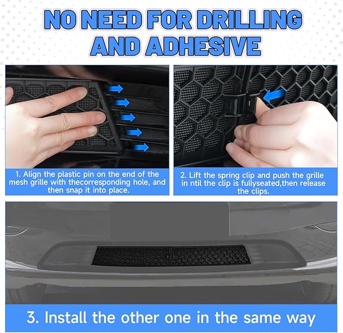 Grille Mesh Insert for Tesla, Model Y 2025 &Front Grille Mesh Inserts for New Model Y Accessories No Sticker Needed and Detachable Version
