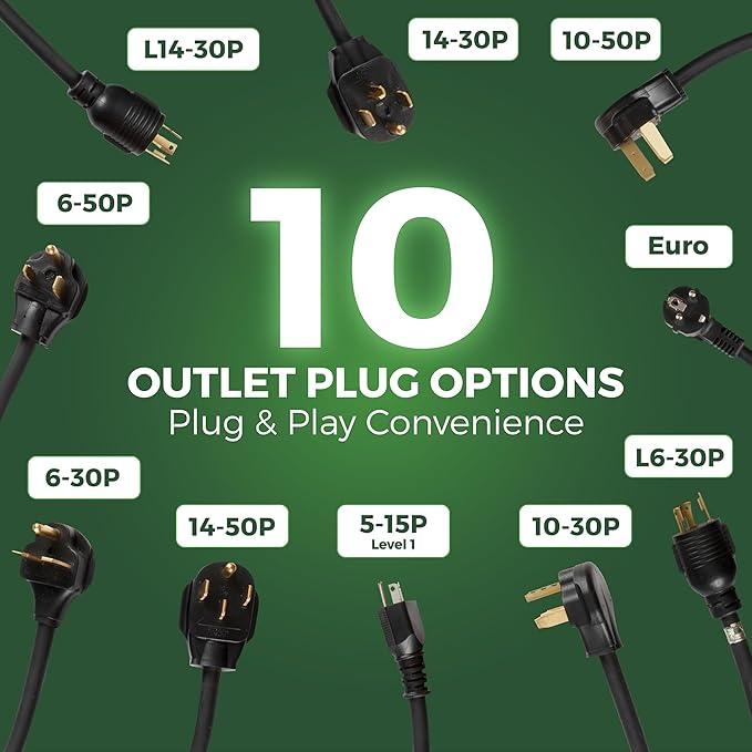 PRIMECOM Level 2 Electric Vehicle (EV) Charger (220V / 240Volt, 16Amp) Portable EVSE Smart Electric Car Charger, 30', 40', and 50 Feet Lengths (14-30P, 40 Feet)