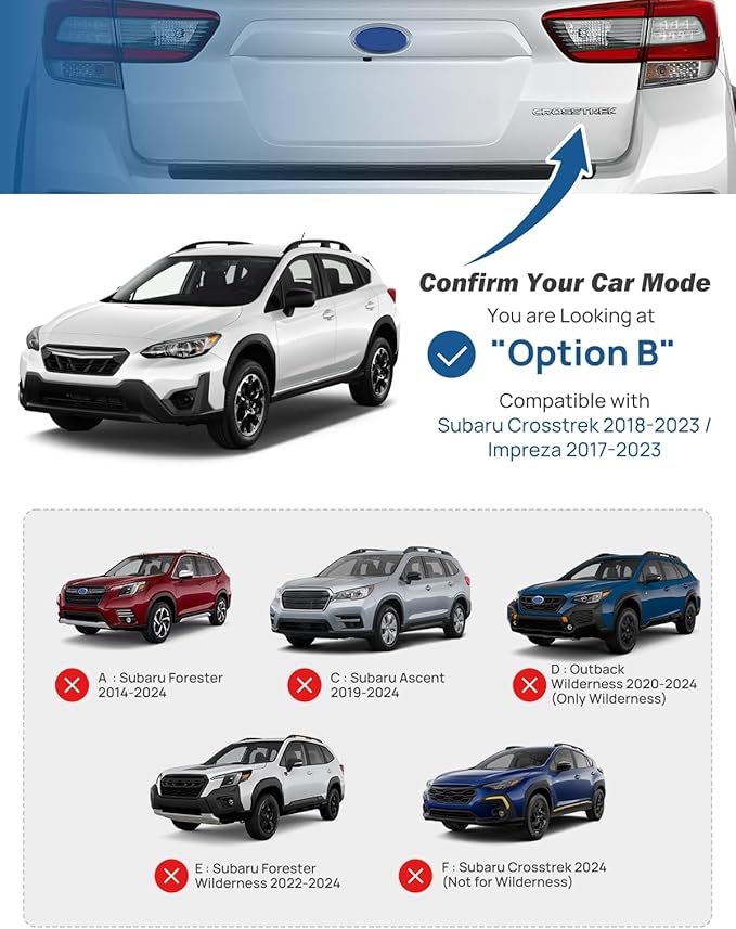 JOYTUTUS Lockable Car Roof Rack Cross Bars Compatible with Subaru Crosstrek 2018-2023 / Impreza 2017-2023, 220LB Aluminum Crossbars for Roof Racks Suitcases Kayaks Canoes Bikes Skis Snowboard