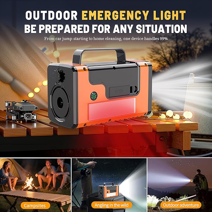 Car Jump Starters with Air Compressor, 5000A Portable Car Battery Booster, Clean Vacuum Cleaner, 12V Lithium Ion Battery Charger, 150PSI Tire Inflator for 8.0L Gasoline and 6.0L Diesel Engines