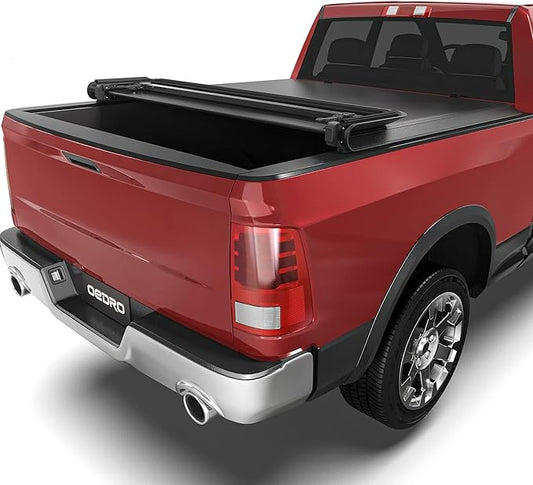 OEDRO Soft Quad Fold Truck Bed Tonneau Cover Fits for Dodge Ram 1500 Classic 2002-2023, Fits for Dodge Ram 2500 3500 2003-2025 8 Ft Bed w/o Rambox