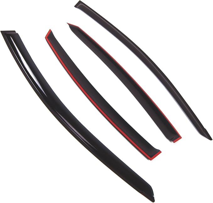 TuningPros Outside Mount Window Vent Visors Rain Guards Compatible with Hyundai Accent 2011-2017 | Side Window Wind Deflectors Rain Shields | Smoke Tinted, 4 Pcs Set, DGWV-691