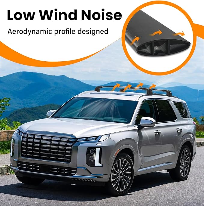 300lbs Roof Rack Cross Bars Compatible with Hyundai Palisade 2019-2025 SE SEL XRT Limited Calligraphy Lockable Cargo Crossbars Carrier Luggage Kayak Bike Snowboard