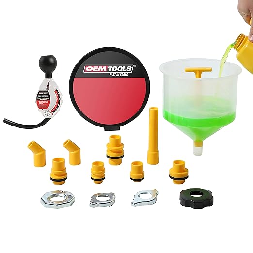 OEMTOOLS 87045 No Spill Coolant Filling Funnel Kit with Coolant Tester, No Spill Coolant Funnel Kit, Coolant Tester Kit