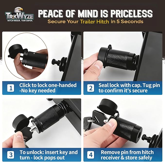 Trailer Hitch, Tri Ball Hitch with Tow Hook, 1 7/8 Ball Hitch, 2 inch Ball Hitch, 2 5/16 Ball Hitch, Premium Black E-Coat, Rust Resistant 2 inch Receiver Hitch, 10,000 lbs GTW
