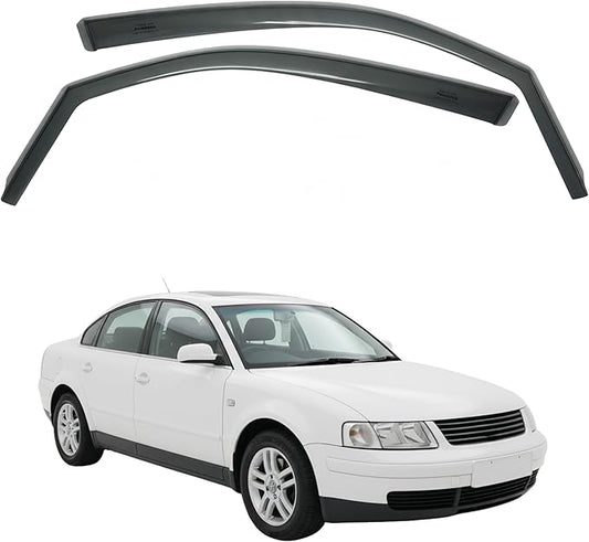 in-Channel Car Window Rain Guard Compatible with VW Passat Sedan B5 B55 (1998-2005) Front 2pcs, Taiwan Made Precise & Transparent Car Wind Deflectors No Water Leakage Visors